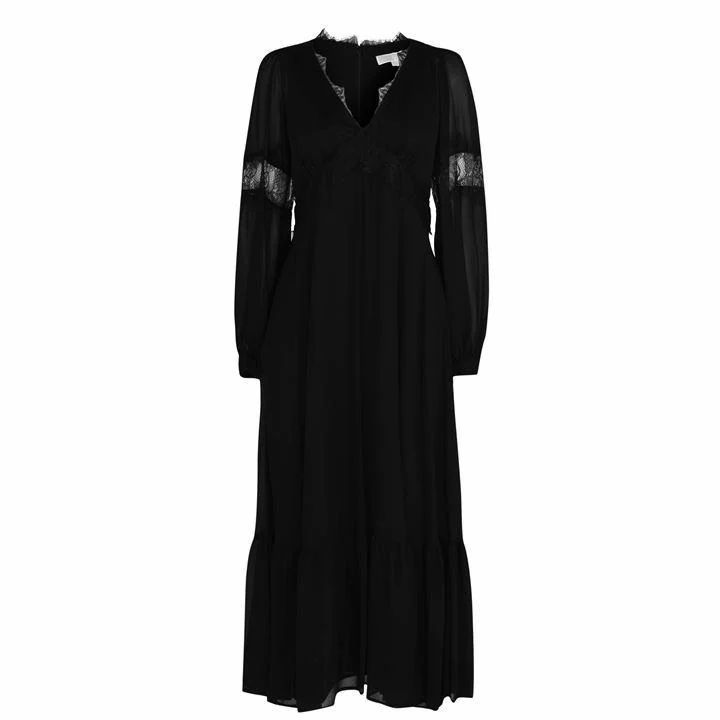 MICHAEL Michael Kors Lace Trim Dress - Black