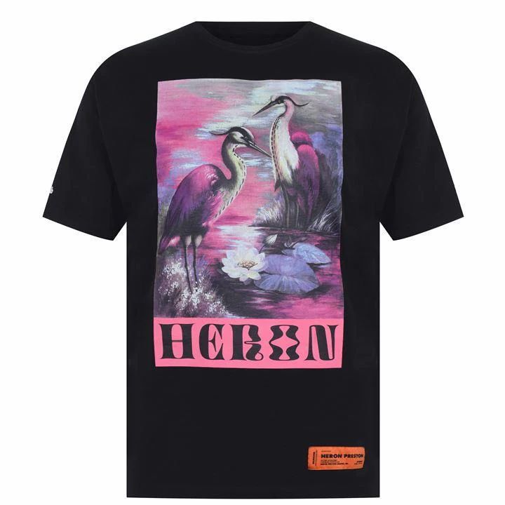 Heron Preston Logo t Shirt - Black/Pink 1030