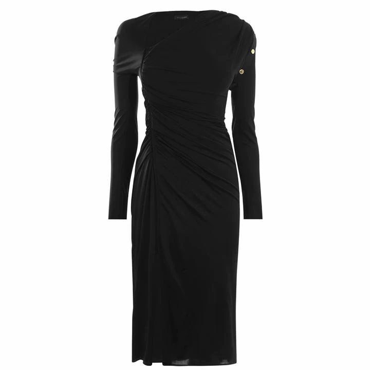 VERSACE Ls Midi Dress - Black