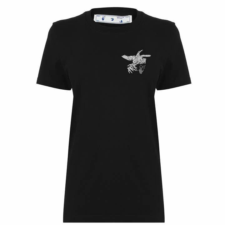 OFF WHITE Embroidered Bird T Shirt - Black 1009