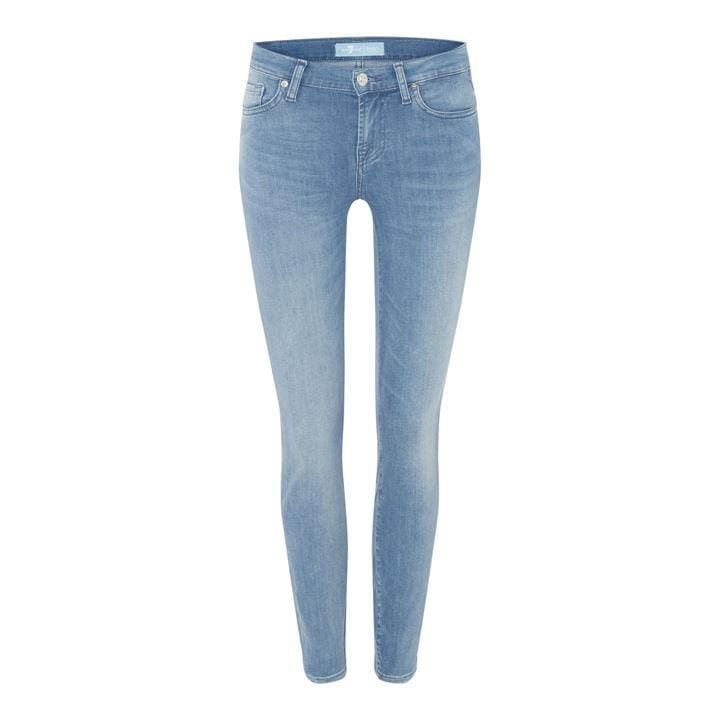 7 For All Mankind Bair Crop Stretch Skinny Jeans - Blue