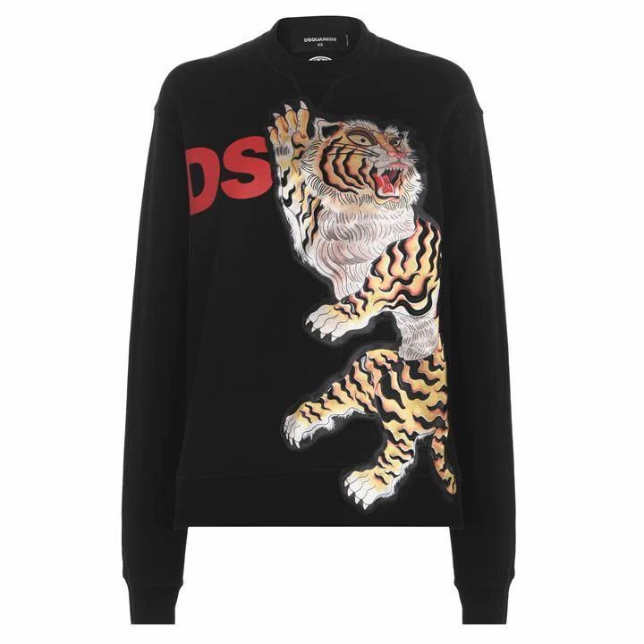 DSQUARED2 Tiger Applique Sweatshirt - Black 900
