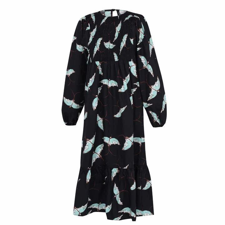 NEVER FULLY DRESSED Black Swallows Midaxi Dress - Multi
