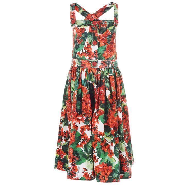 DOLCE AND GABBANA Floral Cross Strap Dress - Multi