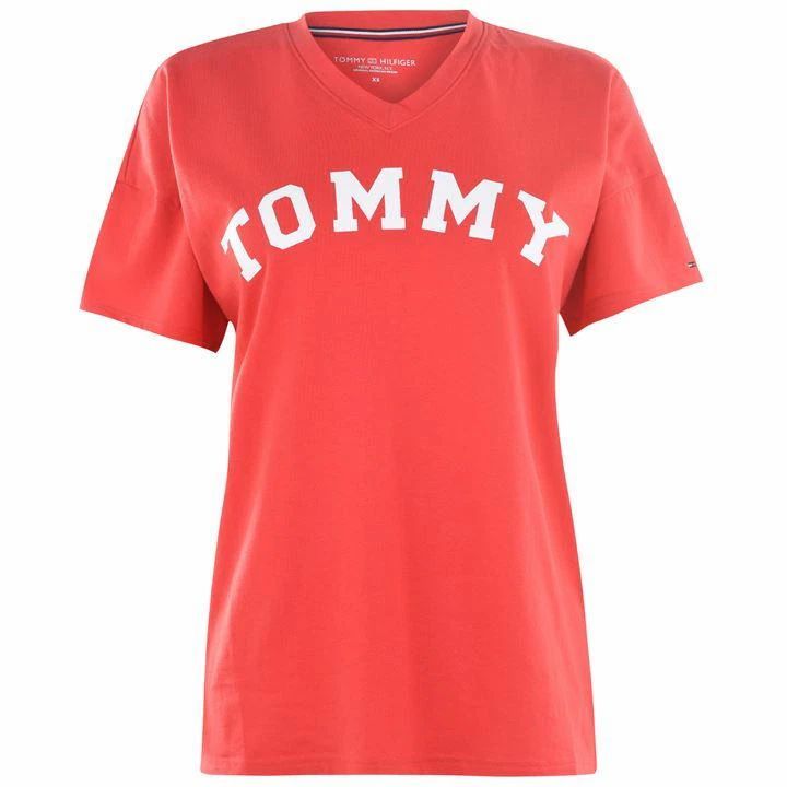 Tommy Bodywear Short Sleeve Large Logo T Shirt - 615 POINSETTIA