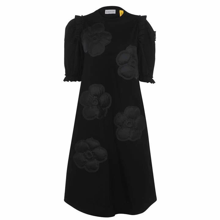 4 Moncler Simone Rocha Print Mini Dress - Black 999