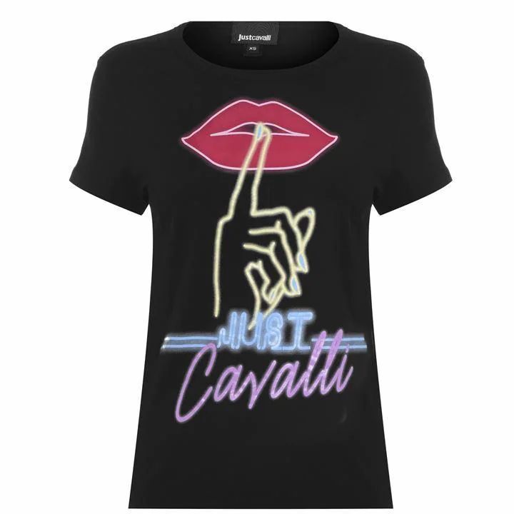 Just Cavalli Neon t Shirt - Black
