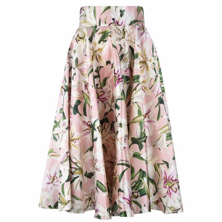 Dolce and Gabbana Lilium Midi Skirt - Rosa HFKK8