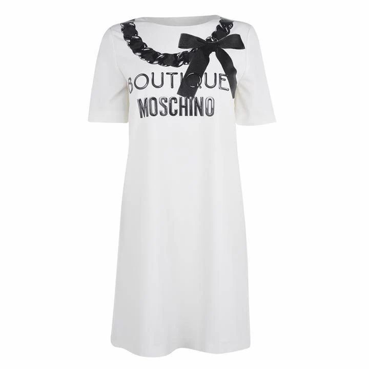 MOSCHINO Logo T Shirt Dress - White