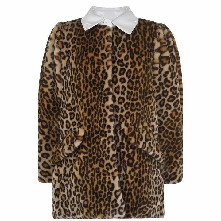 PUSH BUTTON Leopard Fur Coat - Brown
