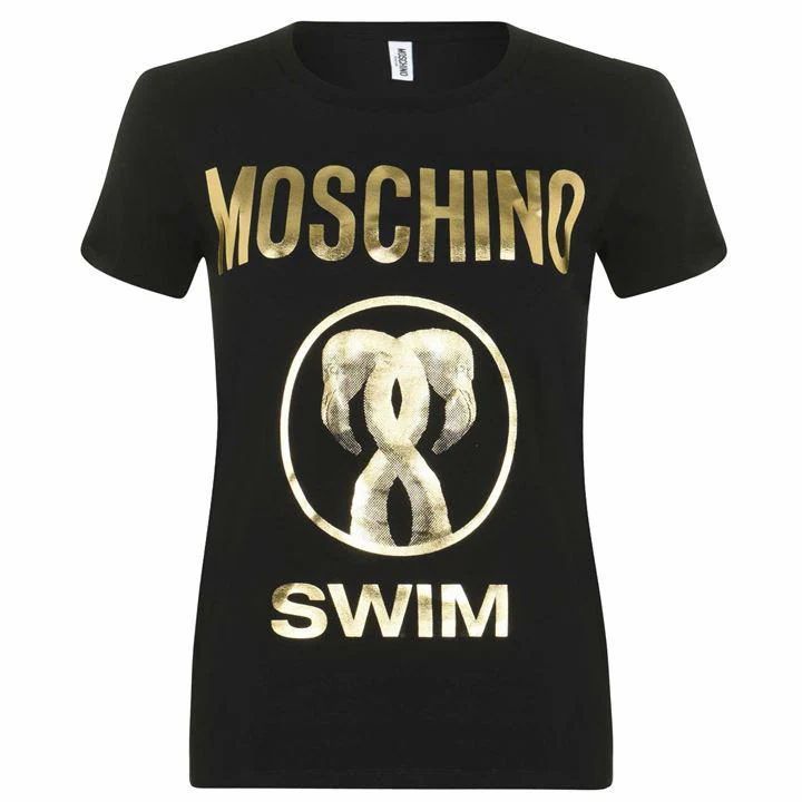 MOSCHINO Flamingo T Shirt - Black 555