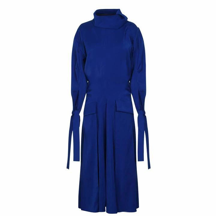KENZO Long Flared Quilted Dress - Blue