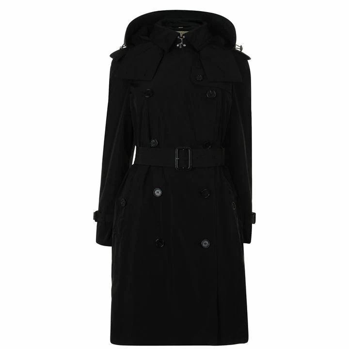 BURBERRY Amberford Hooded Trench Coat - Black