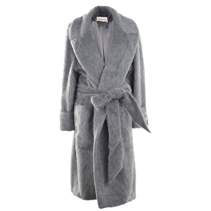 Alexandre Vauthier Long Fur Coat - Grey