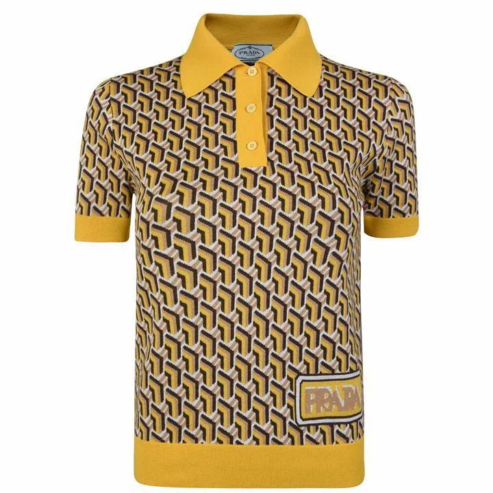 PRADA Argyle Polo Shirt - Yellow