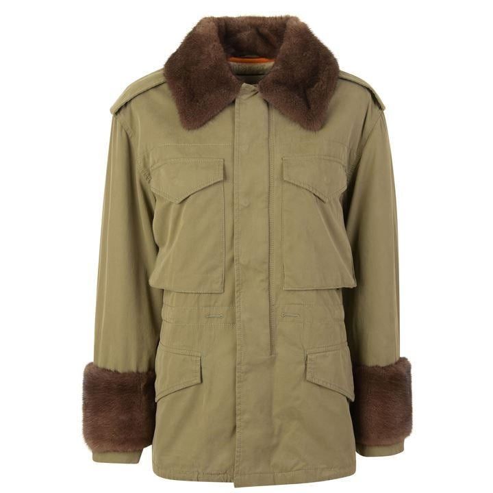GUCCI Cotton Parka With Mink Fur - Green 3017