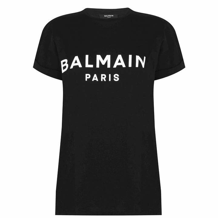 Balmain Logo t Shirt - EAB Noir/Blanc