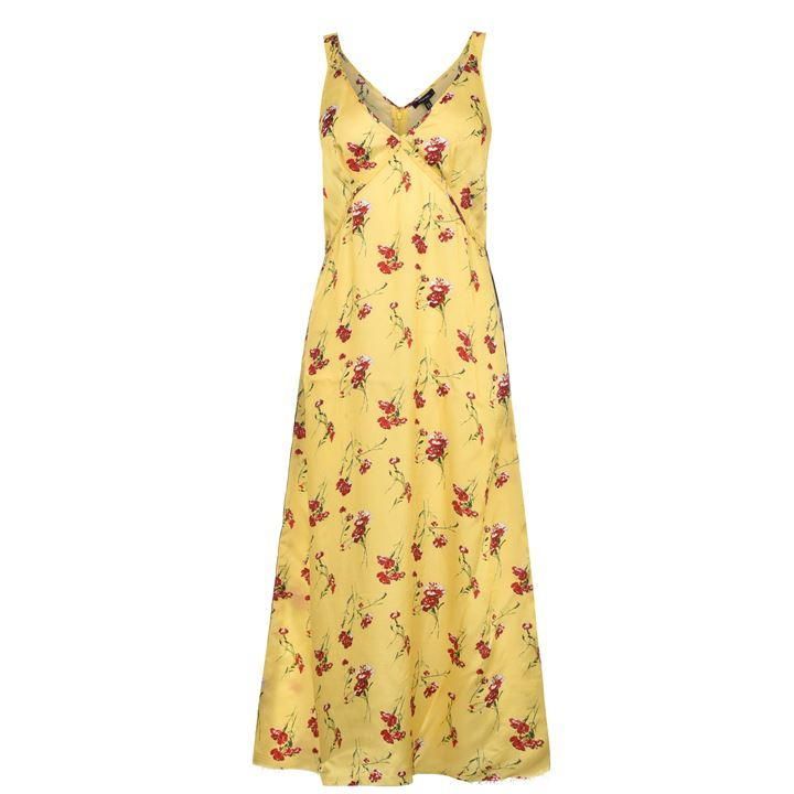 R13 Flower Slip Dress - Yellow