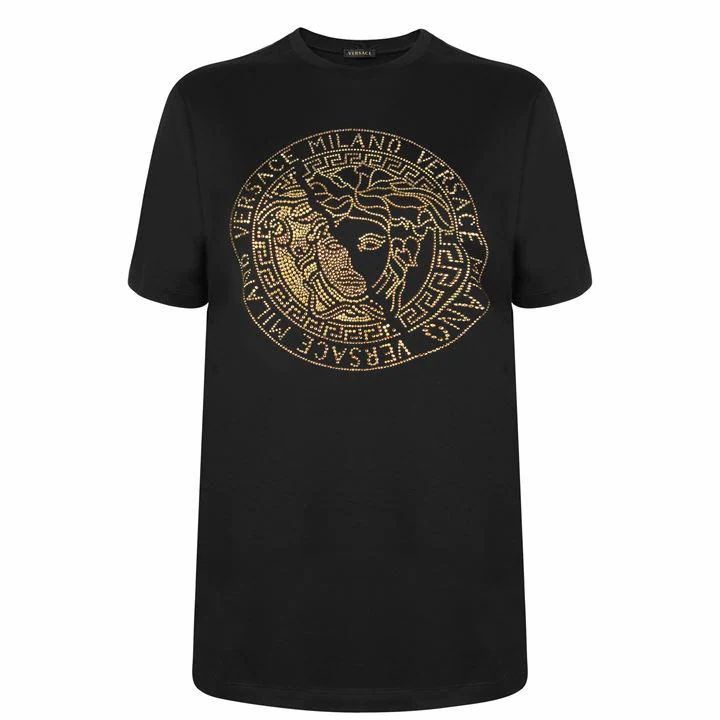 VERSACE Crystal Medusa T Shirt - Black