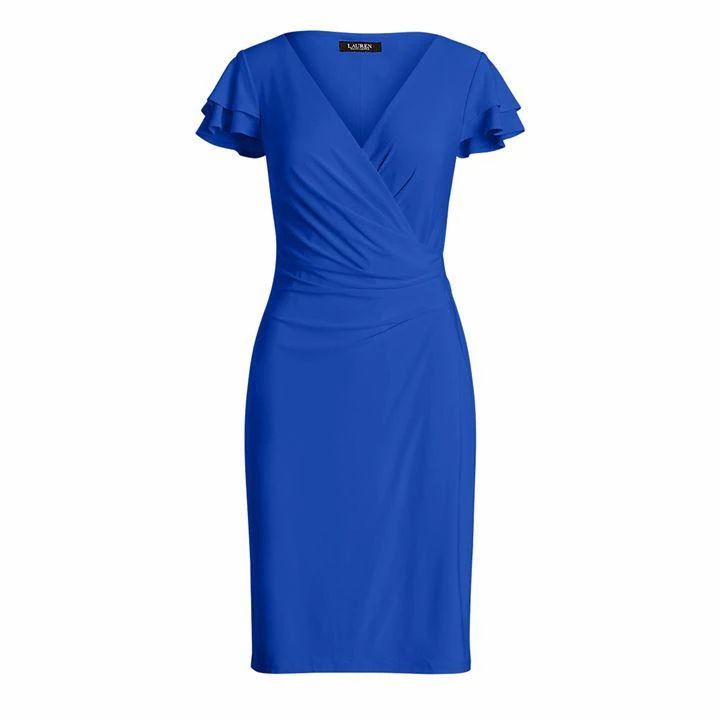 Lauren by Ralph Lauren Pica Short Sleeve Day Dress - Blue