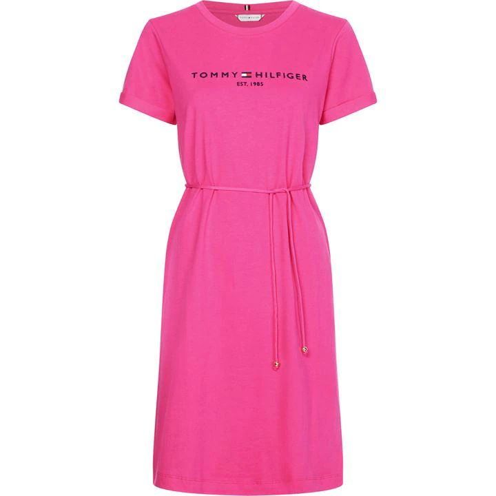 Tommy Hilfiger Essential Hilfiger T Shirt Dress - Pink