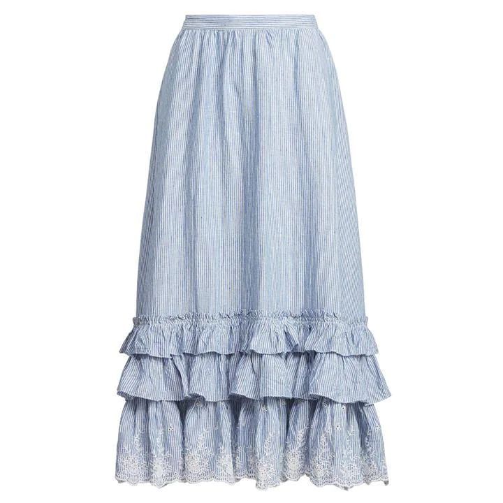 Polo Ralph Lauren Stripe Midi Skirt - Blue