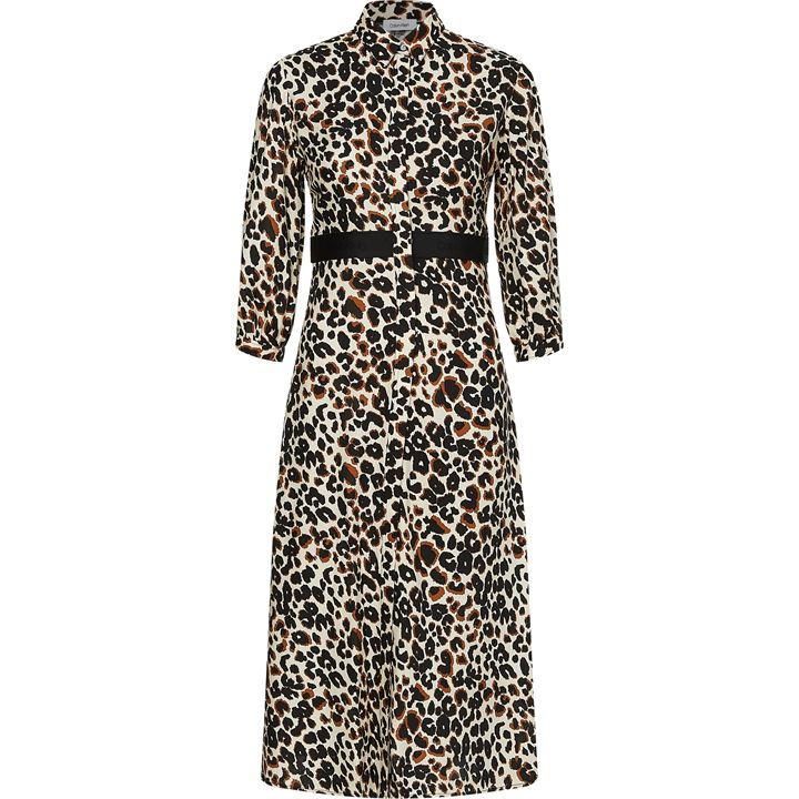 CALVIN KLEIN Leopard Print Midi Dress - Multi