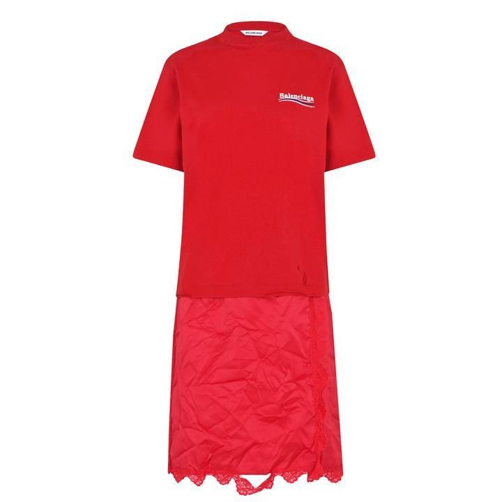 BALENCIAGA Political Silk Dress - Red