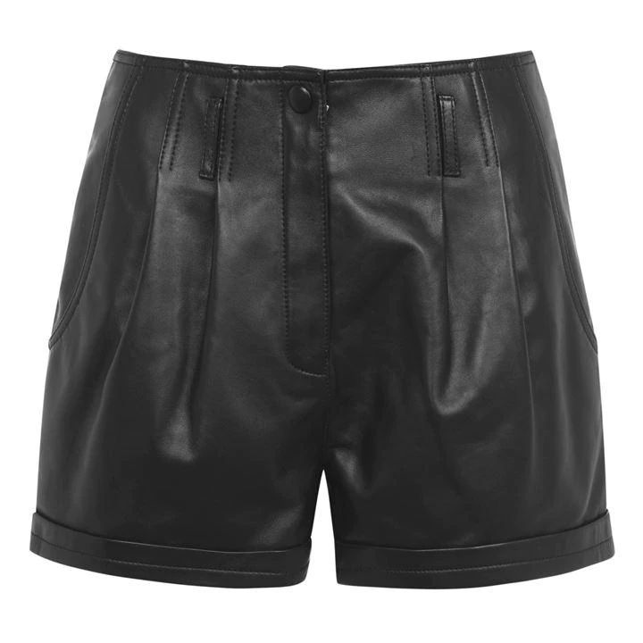 Saint Laurent Leather Shorts - Black