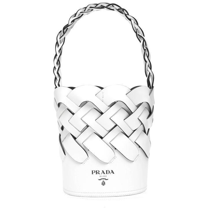 PRADA Woven Small Basket - Silver