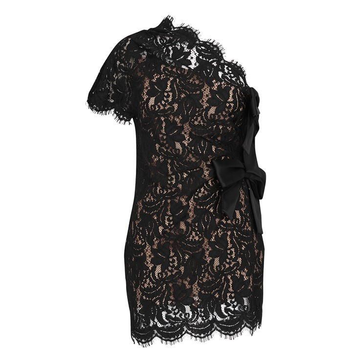 Saint Laurent Lace Bow Dress - Black
