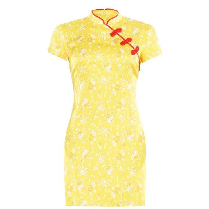 DE LA VALI Suki Print Mini Dress - Yellow