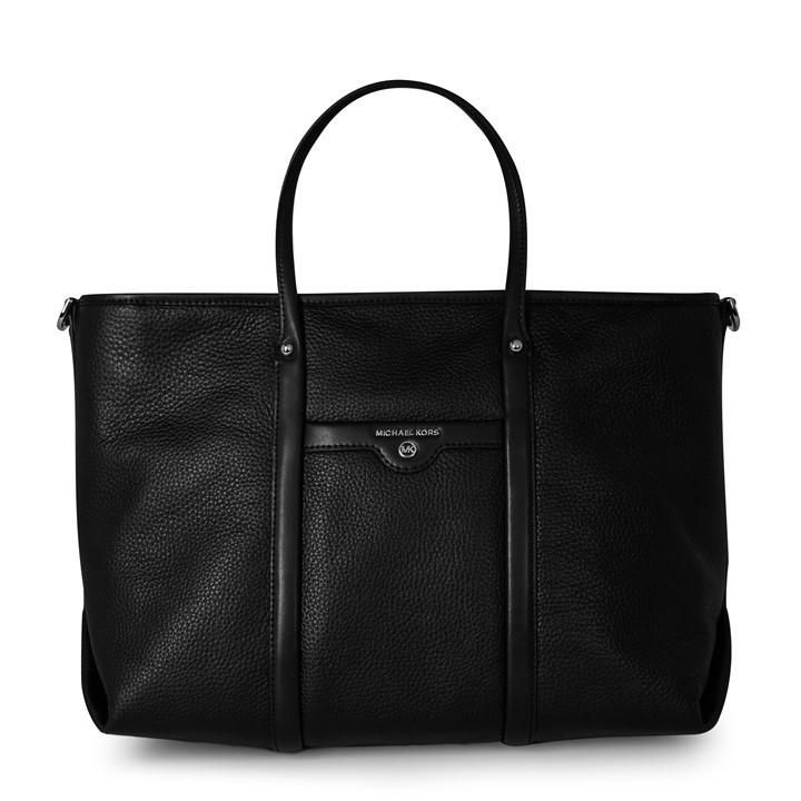 Beck Large Grained Leather Tote Bag - Black
