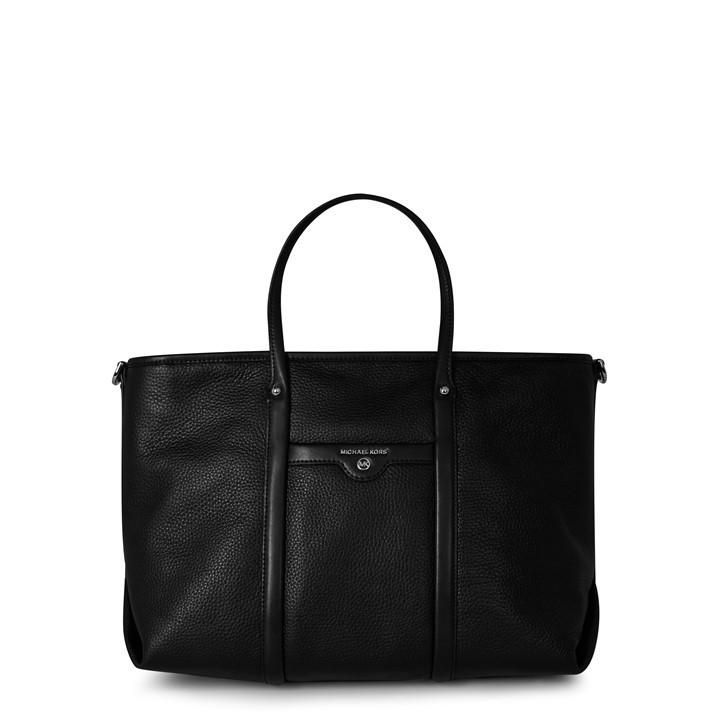 Beck Medium Pebbled Leather Convertible Tote Bag - Black