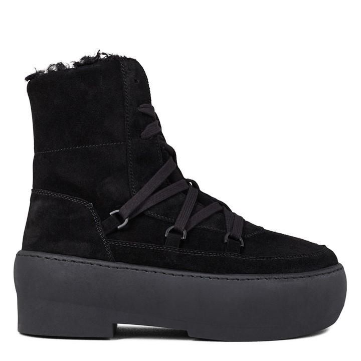 Gia 24 Shearling Ankle Boots - Black