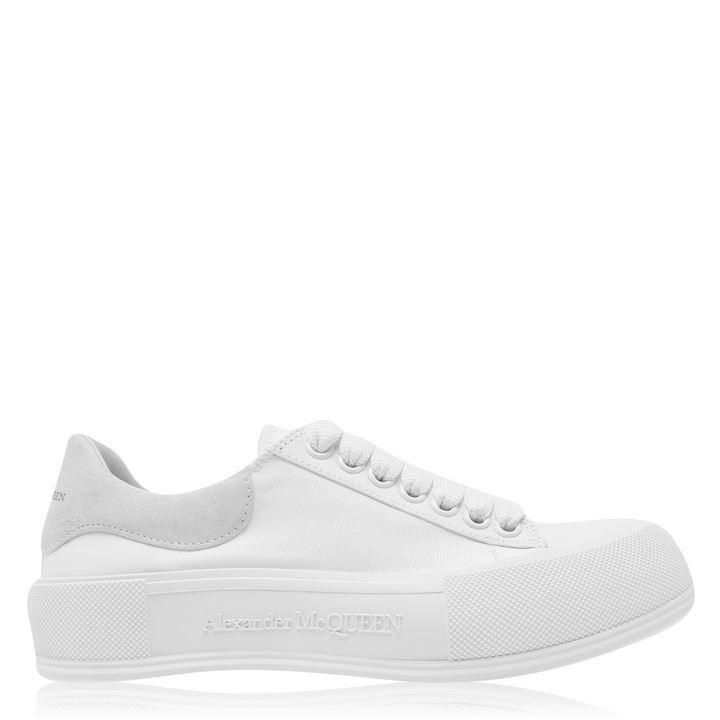 Deck Lace Up Plimsoll Trainers - White