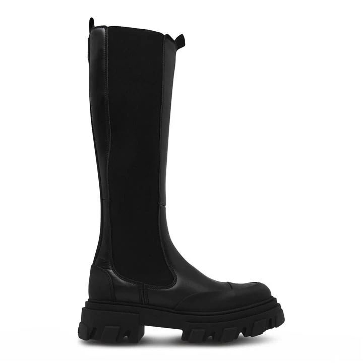 Knee High Chelsea Boots - Black