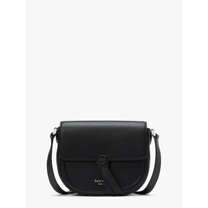 Knott Crossbody Saddle Bag - Black