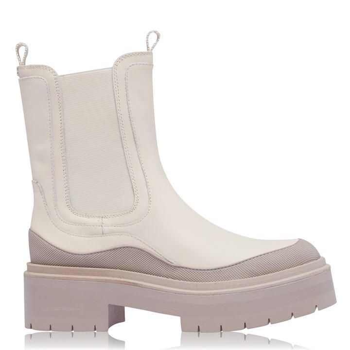 Lulia Lug Sole Boots - White