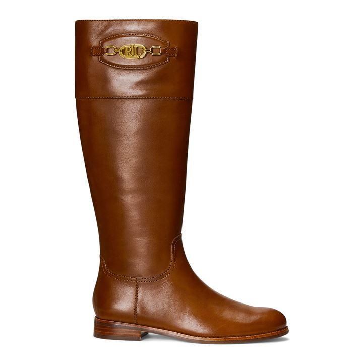 Breana Leather Riding Boot - Beige