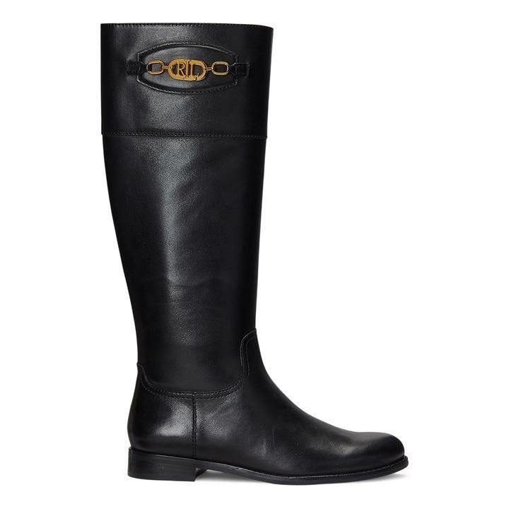 Breana Leather Riding Boot - Black