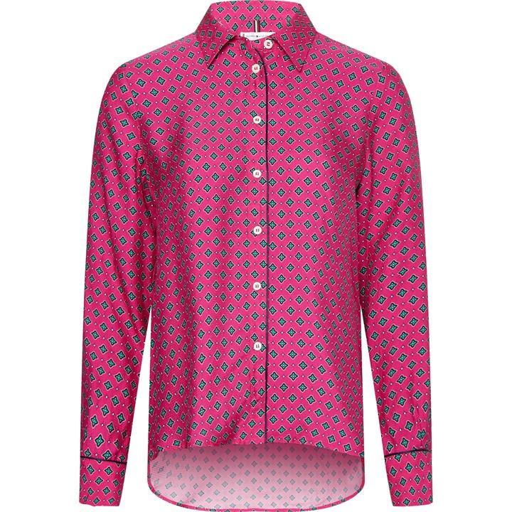 Foulard Print Long Sleeve Shirt - Pink
