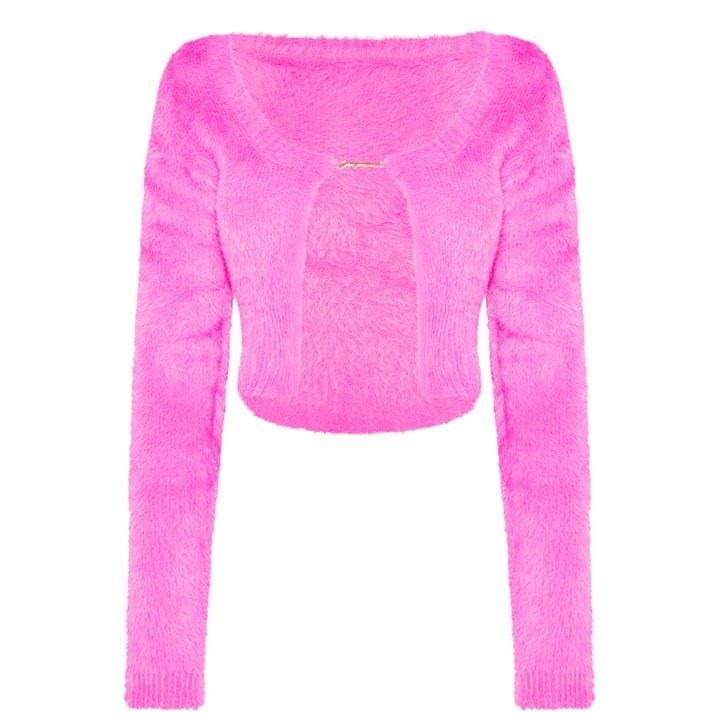 La Maille Neve Cropped Cardigan - Pink