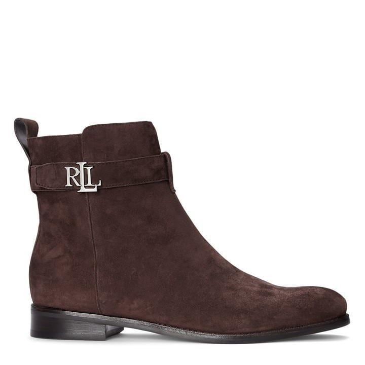 Briele Burnished Leather Ankle Boots - Brown