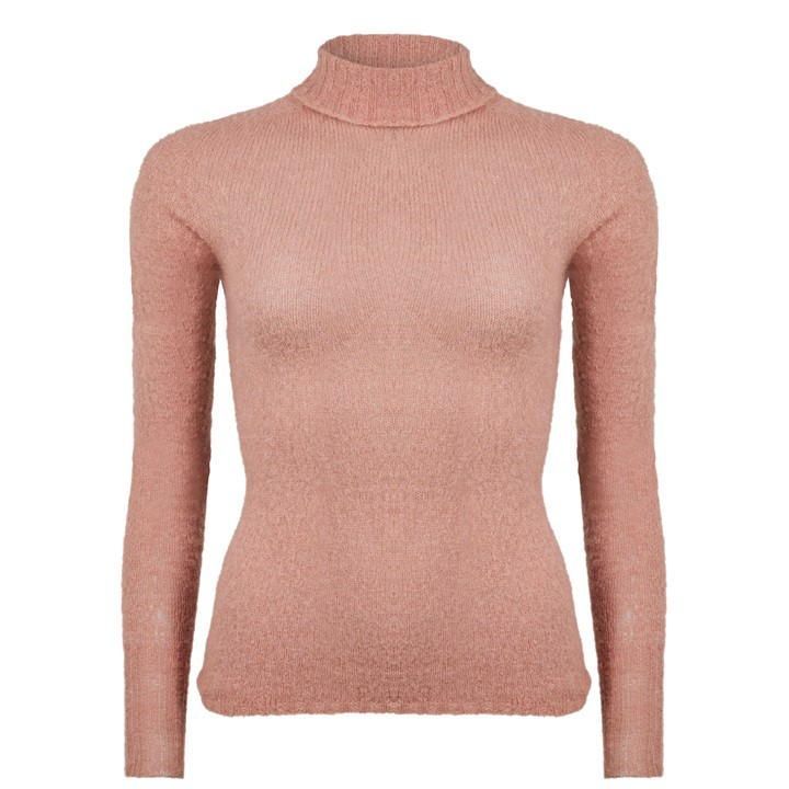 Mohair Turtleneck Sweater - Brown