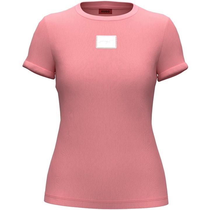 Hugo Slim Label T-Shirt Womens - Pink