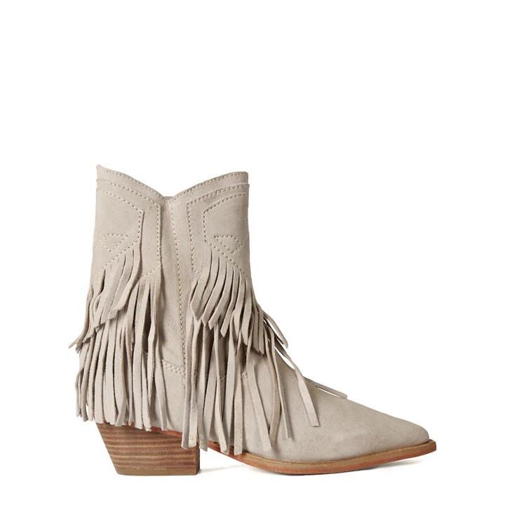 Lawless Fringed Western Boots - Cream