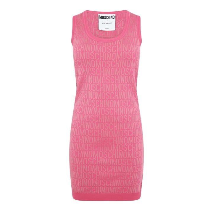 Jacquard Knit Dress - Pink