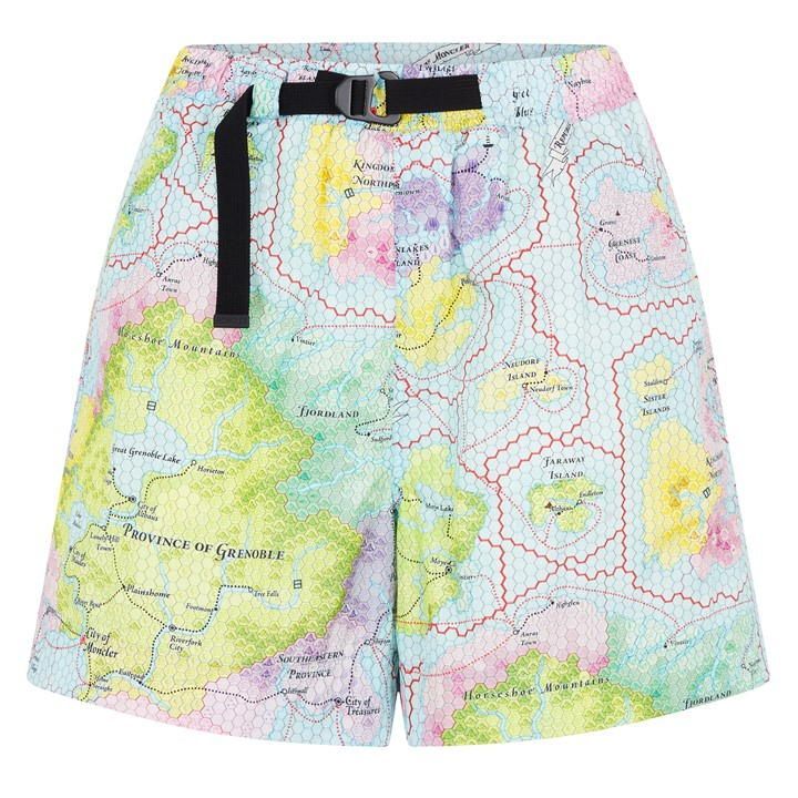 Map Print Paperbag Shorts - Multi
