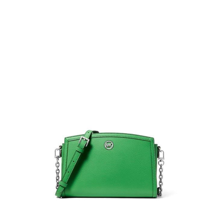 Chantal Large Leather Crossbody Bag - Green